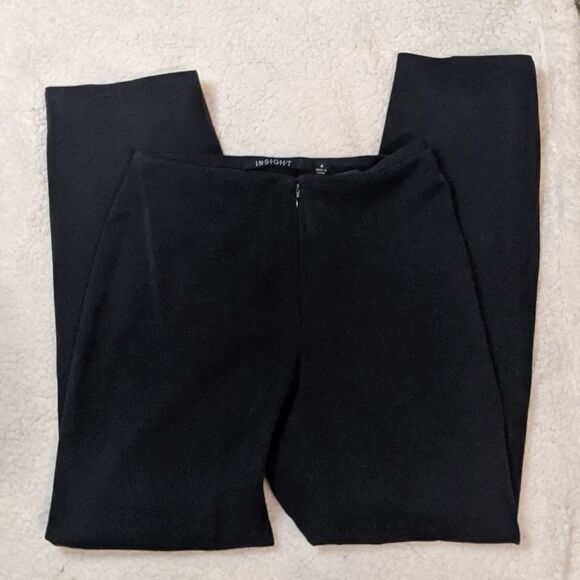 💜5/$25 SIZE 4 black front zip trousers insight - Picture 1 of 2